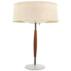 Mid-Century Modern Walnut and Metal Table Lamp 11