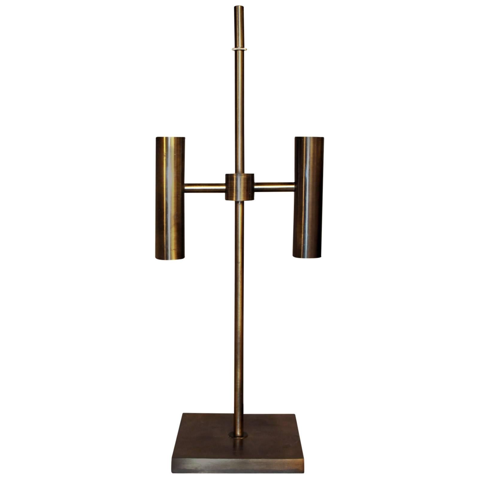 Bronze Patinated Table of Floor Lamp by Kovacs