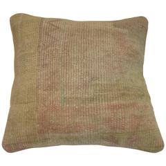 Vintage Pale Oushak Rug Pillow