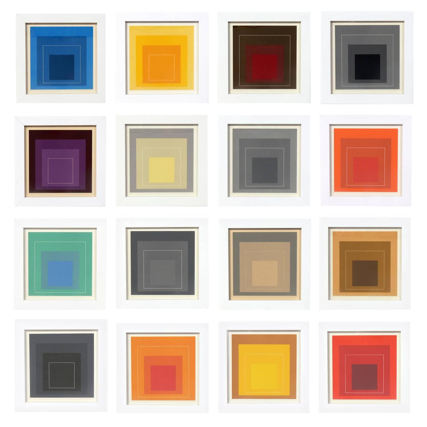 Josef Albers Homage To The Square Complete Suite Of 16 At 1stdibs