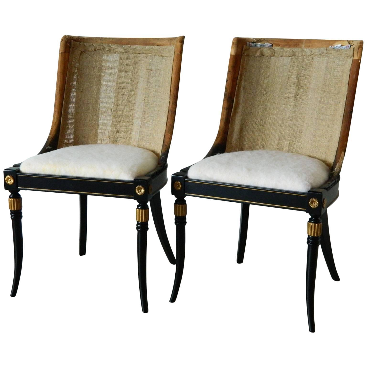 Pair of RegencyStyle Chair Frames For Sale at 1stDibs