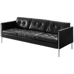 Pierre Paulin 442 Sofa in Black Leather for Artifort