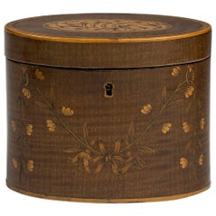 George III Harewood, Boxwood and Rosewood Tea Caddy