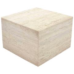 Large Cube Shape Travertine Coffee Table
