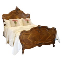Antique French Louis XV Style Bed in Walnut