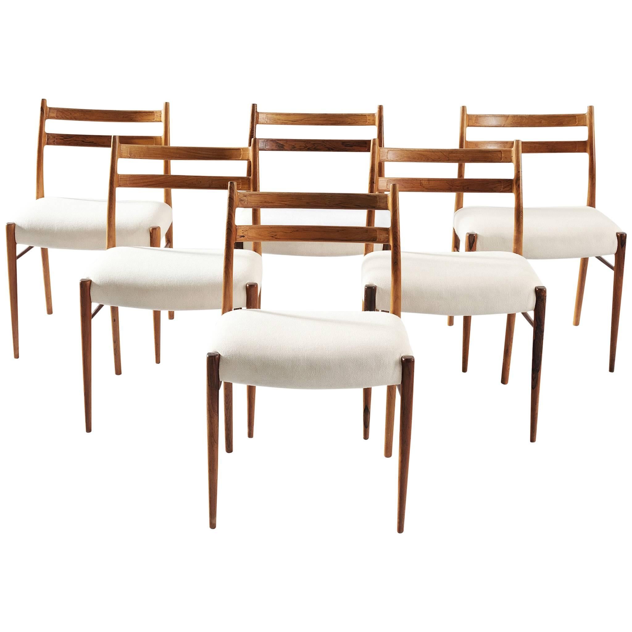 Arne Wahl Iversen Set of Six Dining Chairs in Rosewood