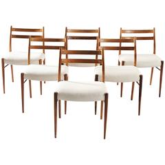 Arne Wahl Iversen Set of Six Dining Chairs in Rosewood