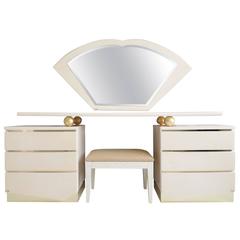 Eric Maville Jean-Claude Mahey Dressing Table Drawers French Hollywood Regency