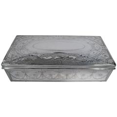 Tiffany Neoclassical Sterling Silver Desk Box