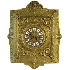 Antique French Repousse Wall Clock