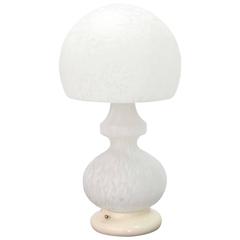 Textured Milk Murano Glass Mushroom Table Lamp