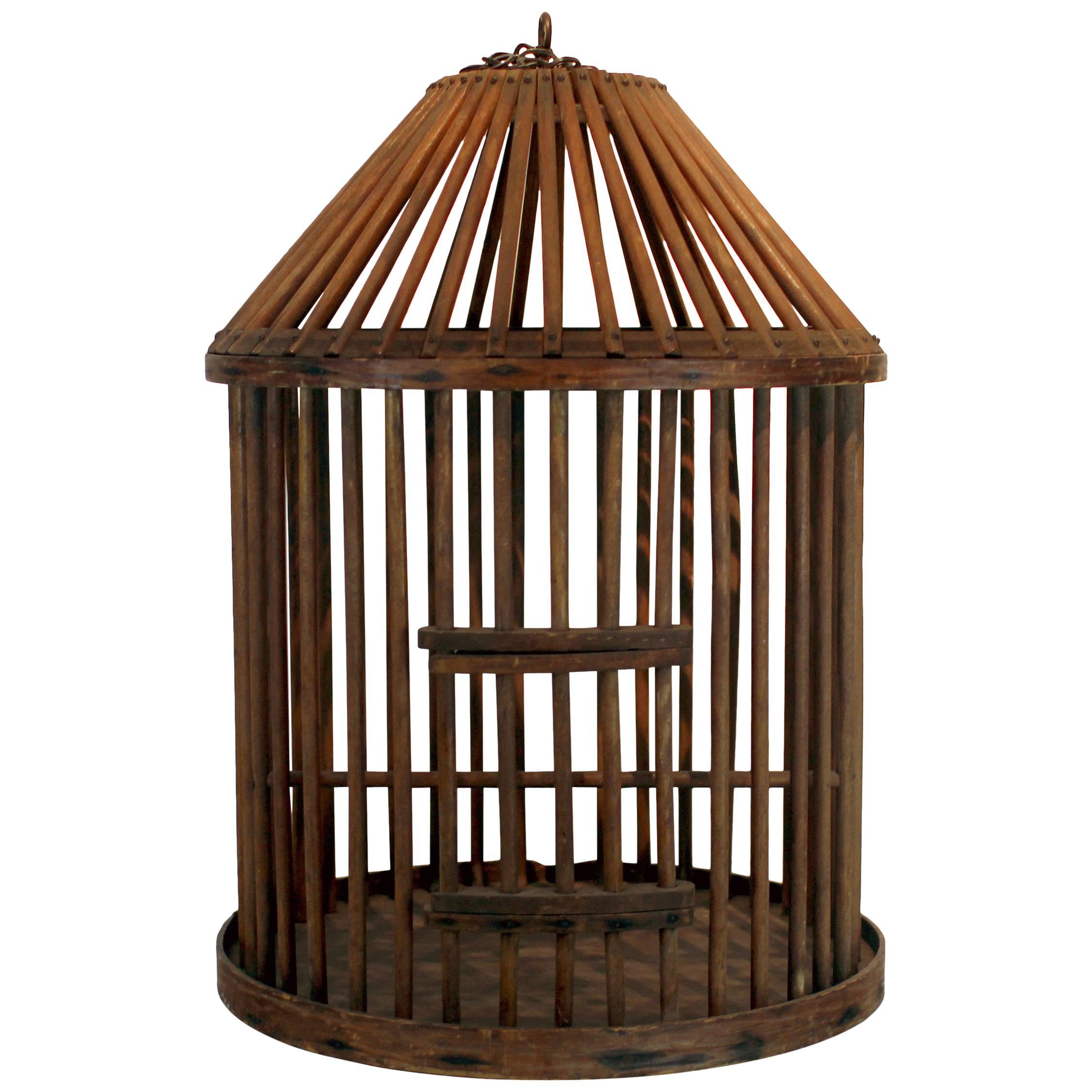 Oversize Mahogany Birdcage, Late 19th Century 