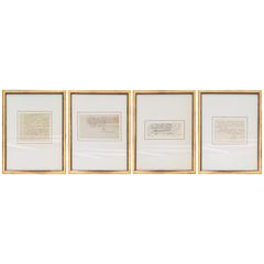 Collection of Framed French Manuscripts