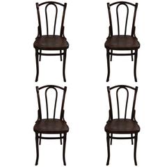 Set of Four Original Thonet Coffee House Chairs