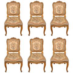 Suite of Six Dining Chairs in the Style of Louis XV