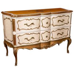 Italian Commode from the 1950s, Painted and Gilded, Very Well Made
