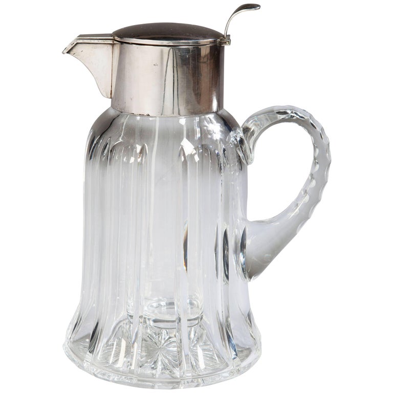 Solid Silver and Cut Glass Crystal Lemonade Jug by Asprey at 1stDibs