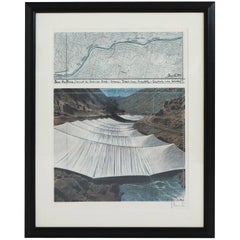 Christo and Jeanne-Claude and Christo Signed in Christo in Crayon Lithograph 