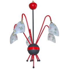 French 1950s Googie Atomic Chandelier 8