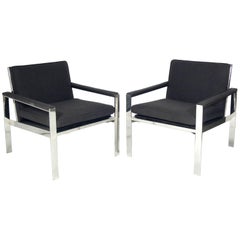 Pair of Clean Lined Lounge Chairs by John Vesey