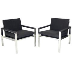 Vintage Pair of Clean Lined Lounge Chairs by John Vesey