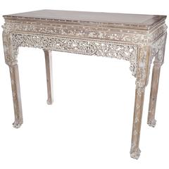 18th Century Carved Wood and Marble-Top Console
