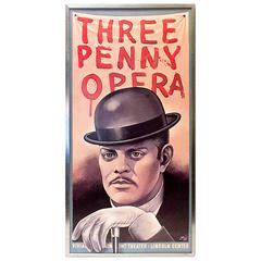 Retro Original "Three Penny Opera" Stage Play Poster, 1976