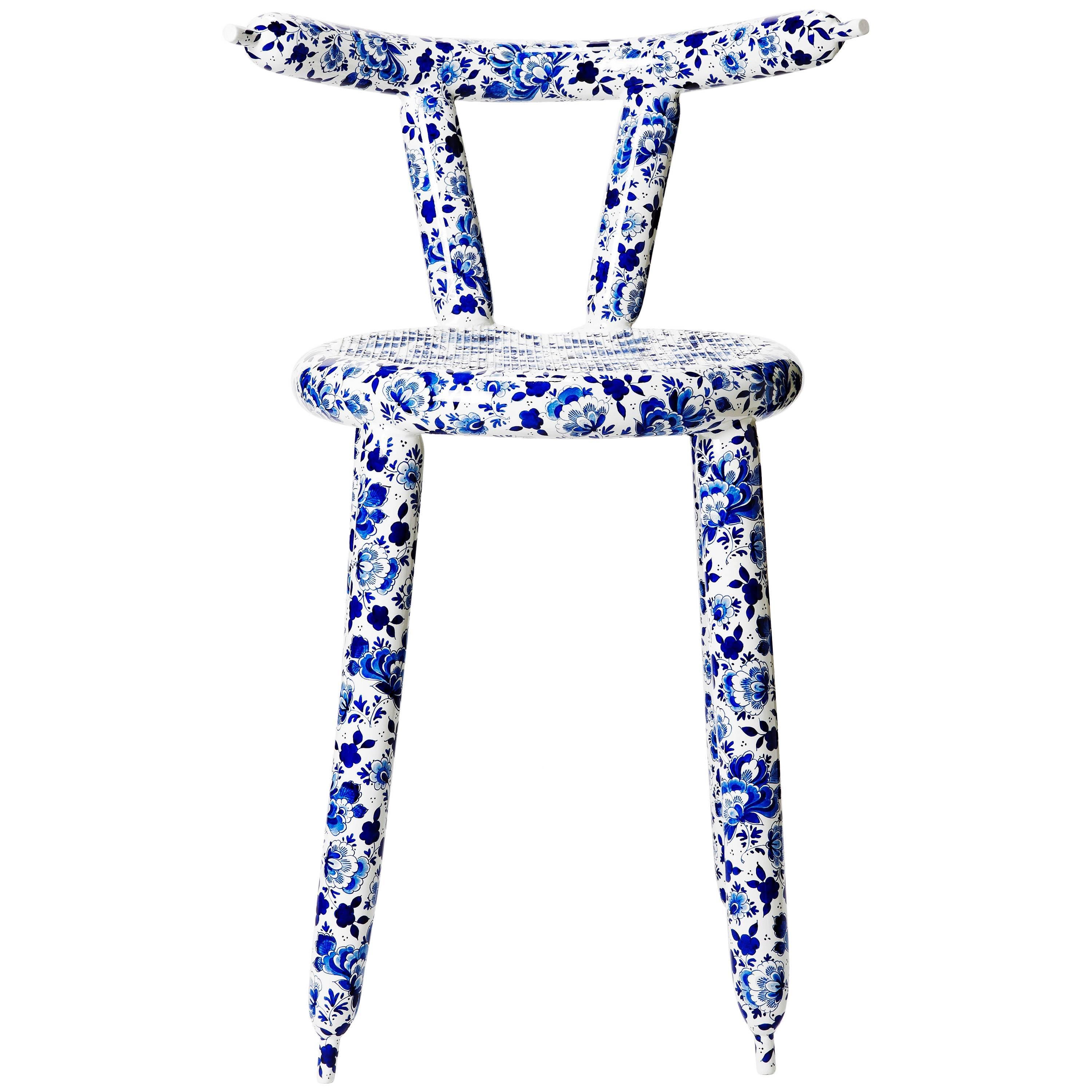 Delft Blue Carbon Chair by Marcel Wanders For Sale