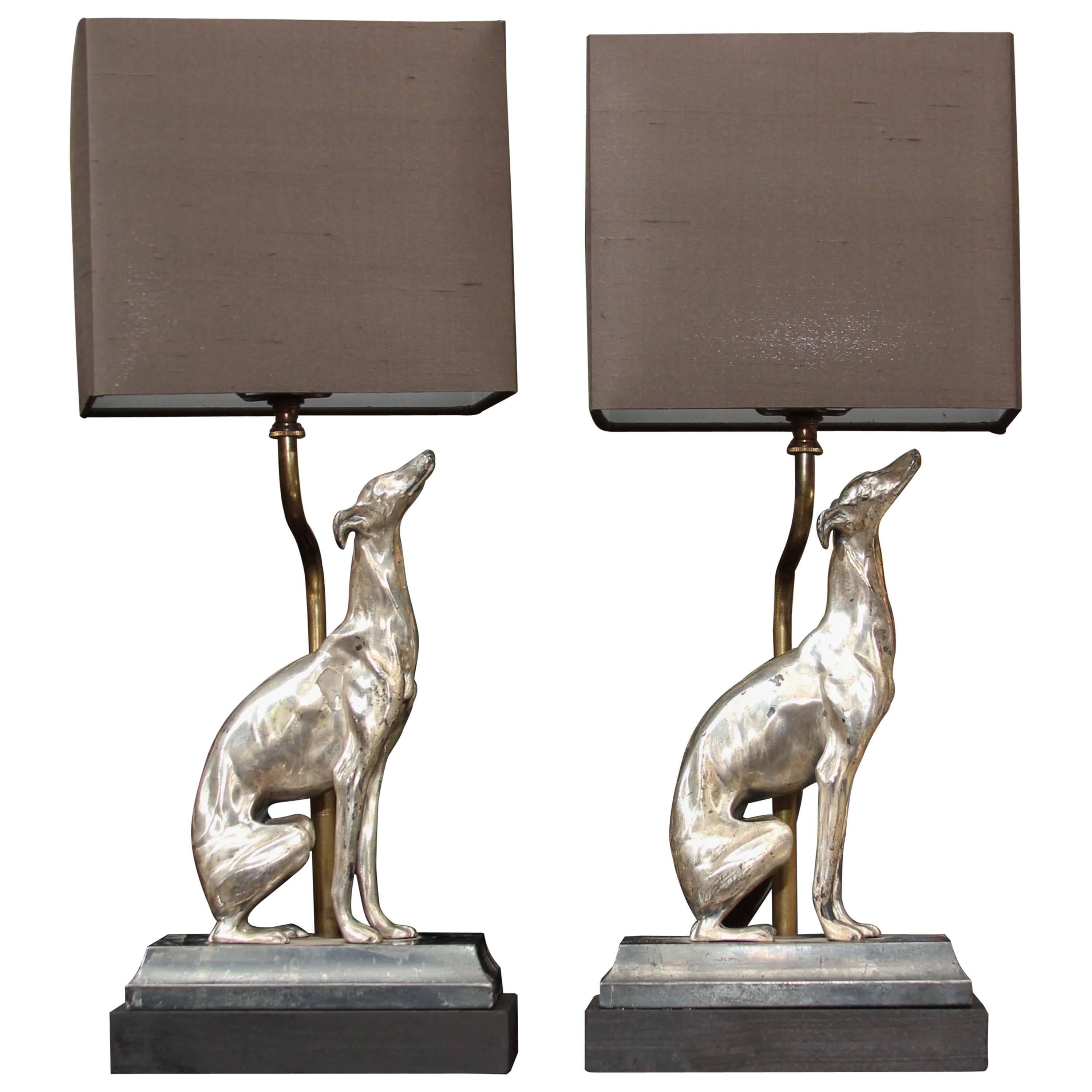 Pair of Dog Lamps