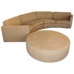 Milo Baughman Designed Sofa Style #825 by Thayer Coggin with Rare Ottoman