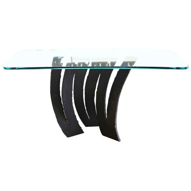 Fleur De Fer Console Table Designed by Maurice Barilone for Roche Bobois at  1stDibs | roche bobois fleur de fer, fleur de fer roche bobois, roche  bobois console table