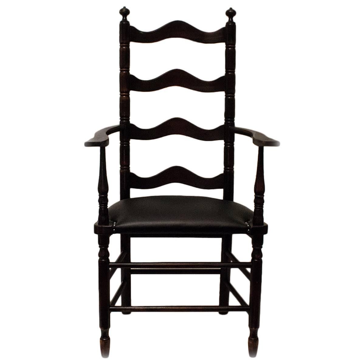 Sleek Ladder Back Chair, circa 1900