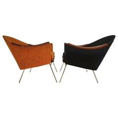 California Modern Brass Lounge Chairs by Loft Thirteen