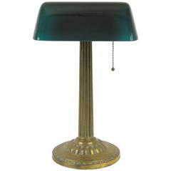Amronlite Green Glass Shade "Bankers" Desk Lamp