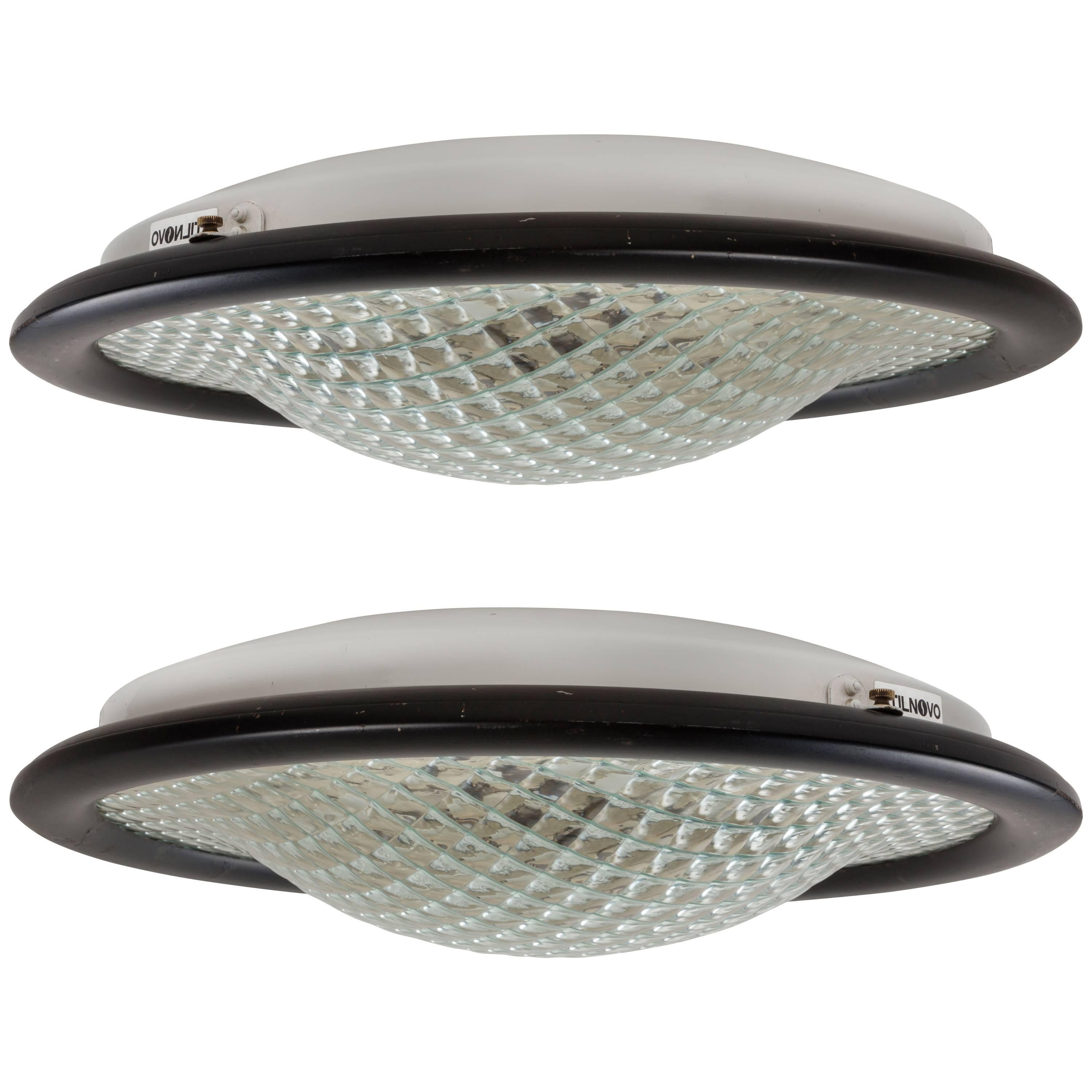 Pair of Flush Mount Ceiling or Wall Lights by Stilnovo