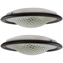 Pair of Flush Mount Ceiling or Wall Lights by Stilnovo