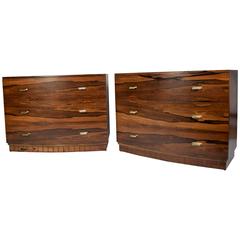 Stunning Pair of Gilbert Rohde's 3770 Dressers or Chests in Brazilian Rosewood