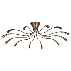 Italian Twelve-Arm Flush Mount Ceiling Light 6