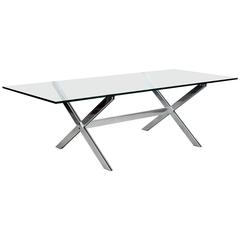Large Aluminium and Glass Dining Table by John Vesey