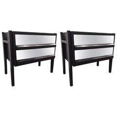 Pair of French Mirrored Nightstands style of Andre Sornay 6