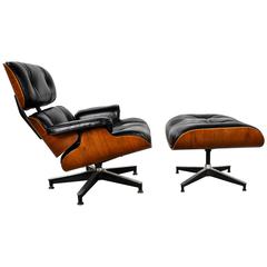 Eames 670 and 671 Lounge Chair and Ottoman in Rosewood