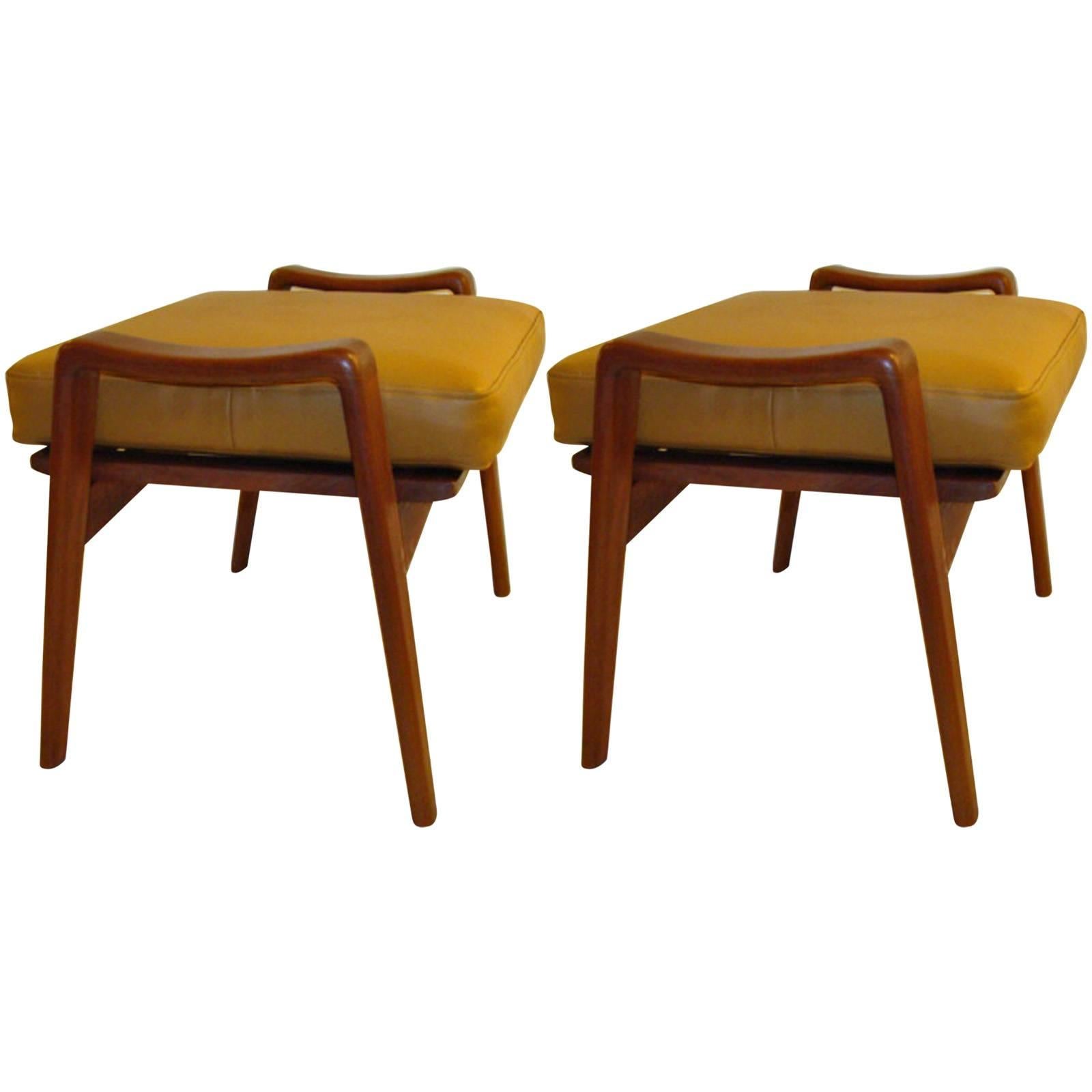 Pair of Danish Ottomans by Arne Wahl Iversen For Sale