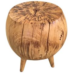 Mercury Hand-Sculpted Side Table in Spalted Hackberry