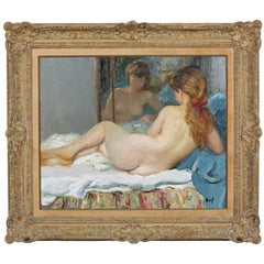 Reclining Nude Painting by Marcel Dyf