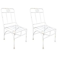 Pair of Vintage Giacometti Style Iron Chairs