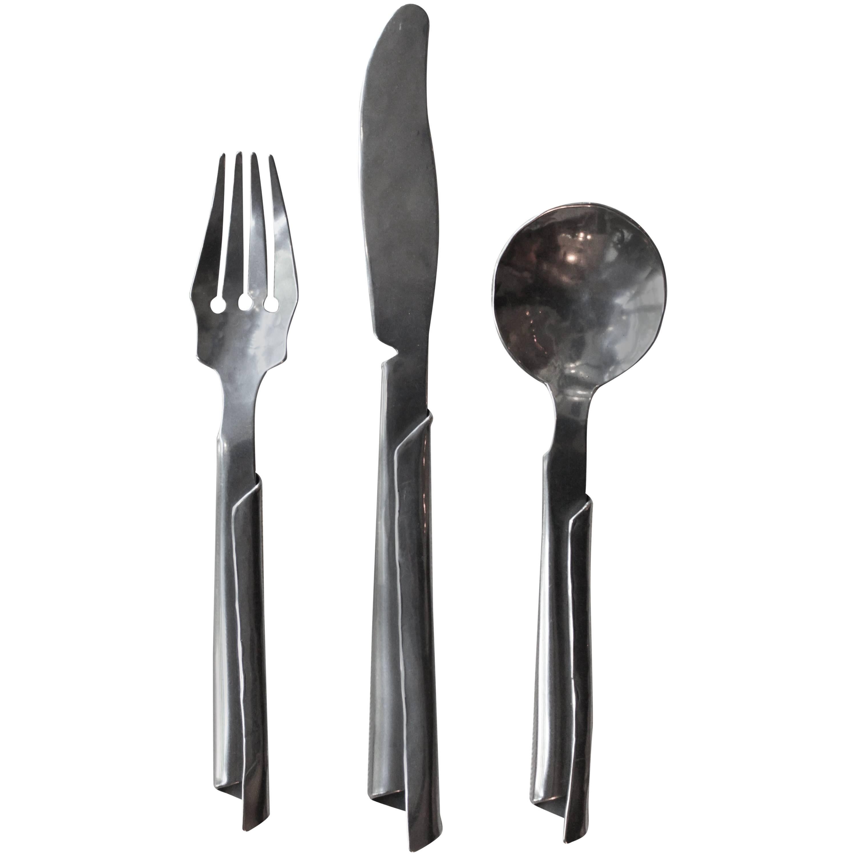 Stainless Flatware by Stefanie Dueck, Three-Piece  For Sale
