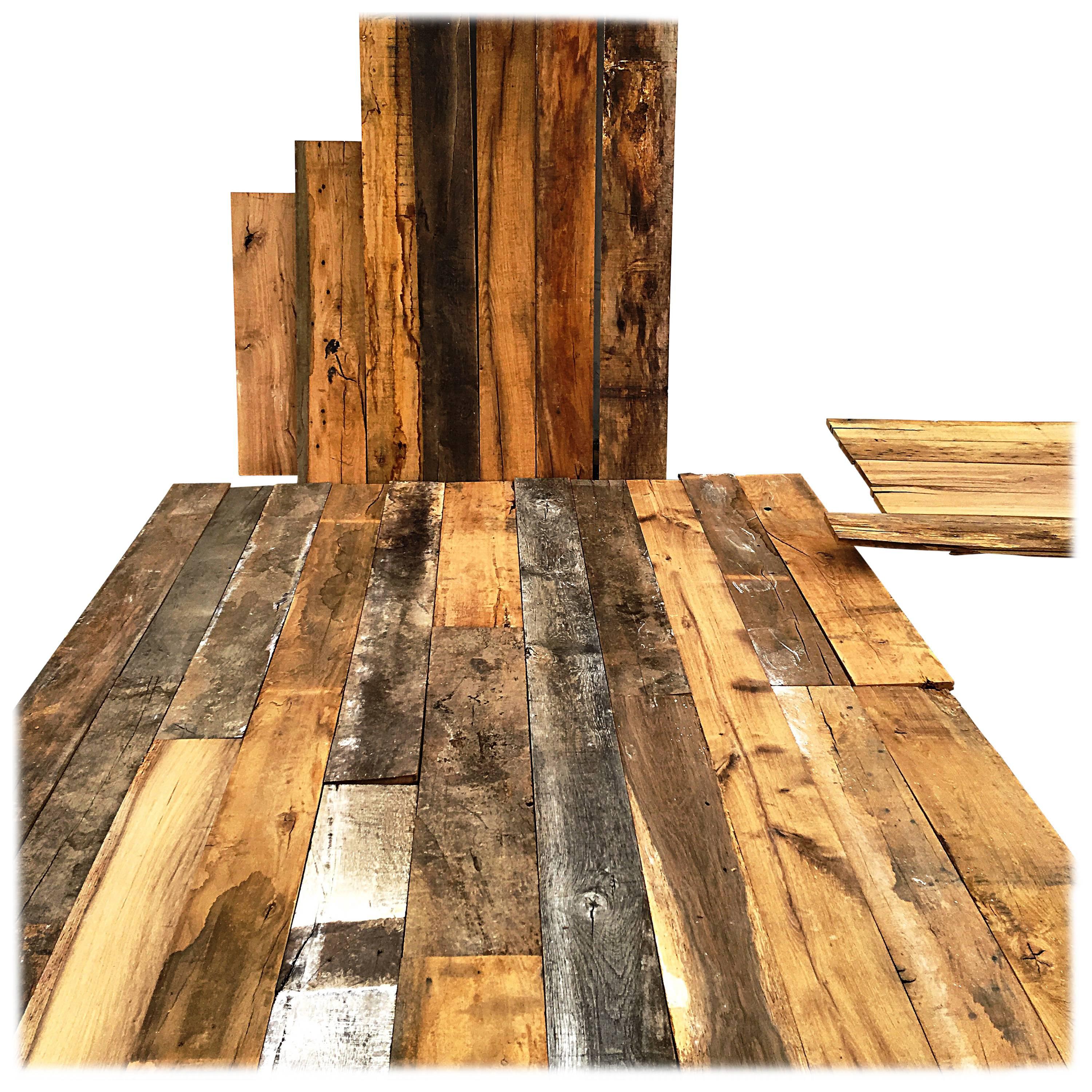 Original French Antique Wood Oak Flooring All Mixed, Reclaimed, France For Sale