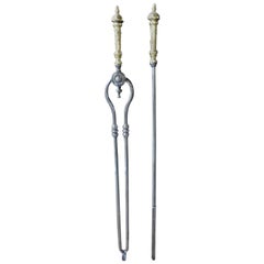 19th Century English Fireplace Tools and Fireplace Tool Set