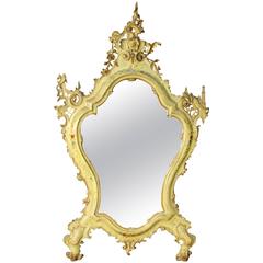 19th Century Mirror Lacquered and Gilt