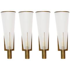 Four Wall lamps by Stilnovo, model "2084, " Italy, circa 1960